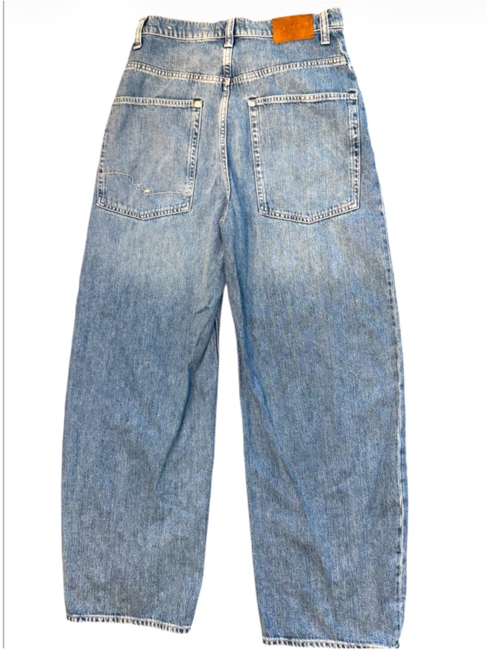 Free People We The Free Barrel Jeans Size 28 High Rise  Wide Leg Light Wash NWOT - Picture 8 of 15